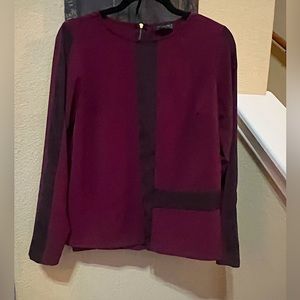 The Limited Blouse Wine color with Satin detail size S